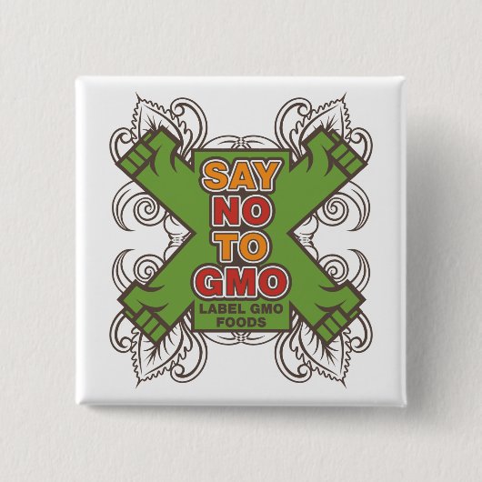 Zeg nee tegen GGO Vierkante Button 5,1 Cm (Voorkant)