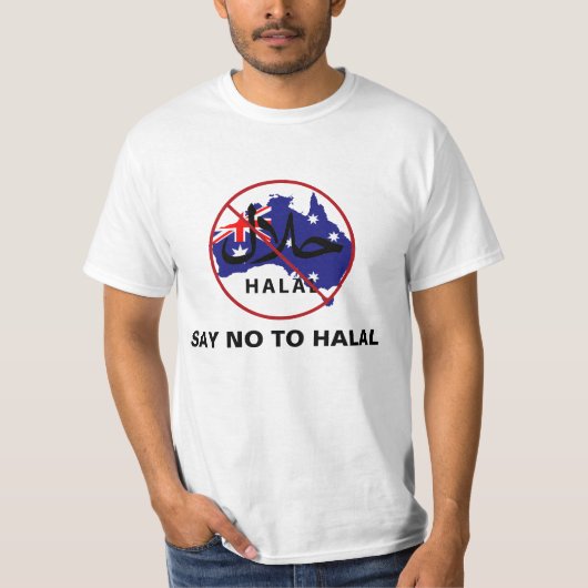ZEG NEE TEGEN HALAL T-SHIRT (Voorkant)