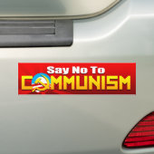 Zeg nee tegen het communisme bumpersticker (Op auto)