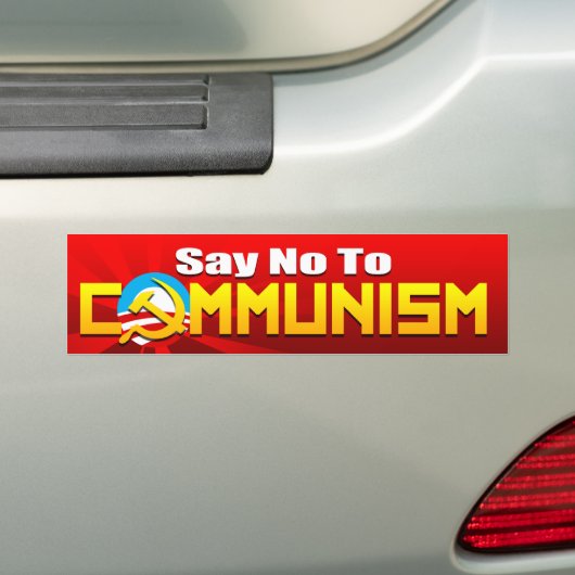 Zeg nee tegen het communisme bumpersticker (Op auto)