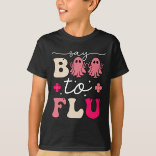 Zeg nee tegen het griepprik vaccin Grappige Hallow T-shirt