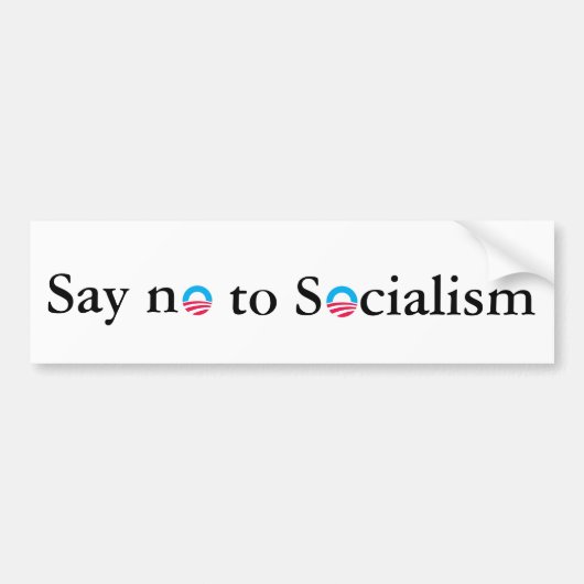 Zeg nee tegen het socialisme bumpersticker (Voorkant)
