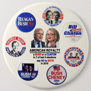 Zeg nee tegen Jeb & Hillary in 2016 Ronde Button 6,0 Cm