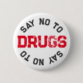 Zeg nee tegen medicijnen - Simple Sticker Ronde Button 5,7 Cm (Voorkant)