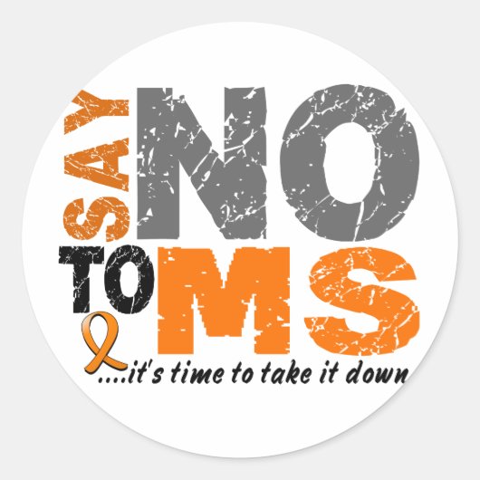 Zeg NEE tegen MS 1 Ronde Sticker (Voorkant)