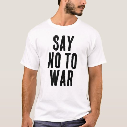 ZEG NEE TEGEN OORLOG tekst T-shirt (Voorkant)