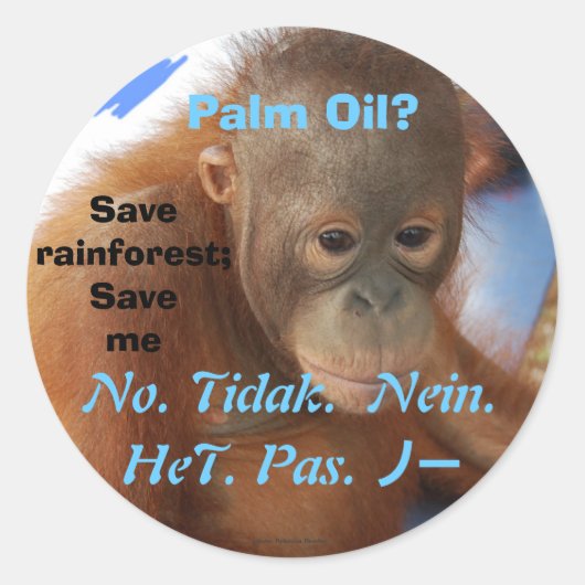 Zeg nee tegen palmolie ronde sticker (Voorkant)