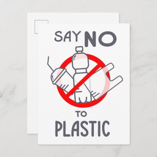 Zeg nee tegen plastic briefkaart (Voorkant / Achterkant)