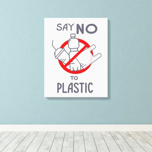 Zeg nee tegen plastic canvas afdruk (Insitu (Houten vloer))