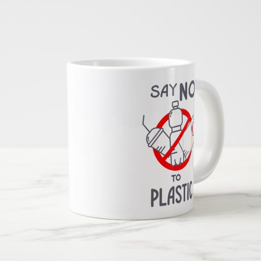 Zeg nee tegen plastic grote koffiekop (Voorkant rechts)