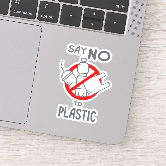 Zeg nee tegen plastic sticker (Detail)