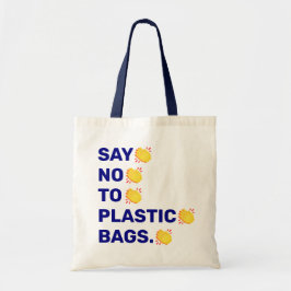 "Zeg nee tegen plastic zakken." handen omhelzen em Tote Bag
