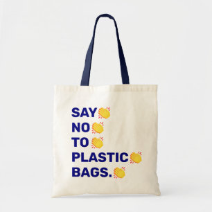"Zeg nee tegen plastic zakken." handen omhelzen em Tote Bag