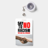 Zeg nee tegen racisme badge (Voorkant met intrekbare clip)