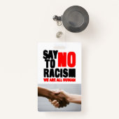 Zeg nee tegen racisme badge (Voorkant met intrekbare)