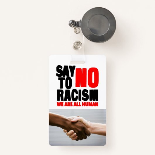 Zeg nee tegen racisme badge (Voorkant met intrekbare)