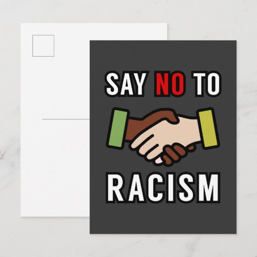 Zeg nee tegen racisme briefkaart (Voorkant / Achterkant)