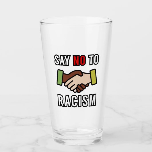 Zeg nee tegen racisme glas (Voorkant)