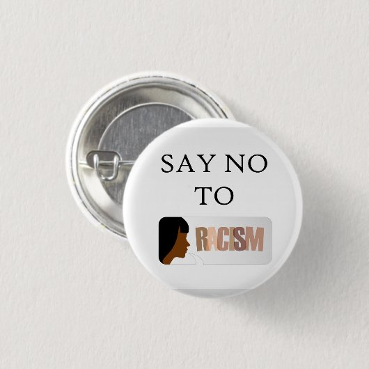 Zeg nee tegen racisme ronde button 3,2 cm (Voorkant /achterkant)