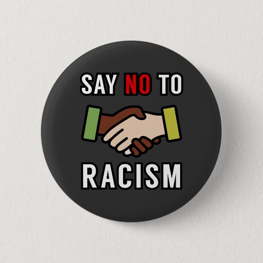 Zeg nee tegen racisme ronde button 5,7 cm (Voorkant)