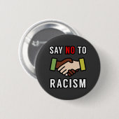 Zeg nee tegen racisme ronde button 5,7 cm (Voorkant /achterkant)