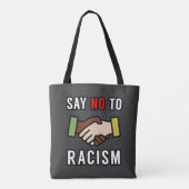 Zeg nee tegen racisme tote bag (Achterkant)
