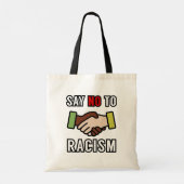 Zeg nee tegen racisme tote bag (Achterkant)