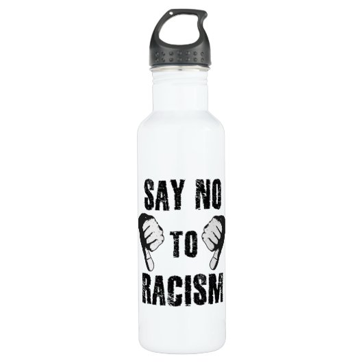 Zeg nee tegen racisme waterfles (Voorkant)
