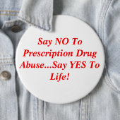 Zeg NEE tegen receptplichtige drugsmisbruik.. Zeg  Ronde Button 6,0 Cm (In situ)