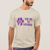 Zeg nee tegen S paw design in donker paarse T-shirt (Voorkant)
