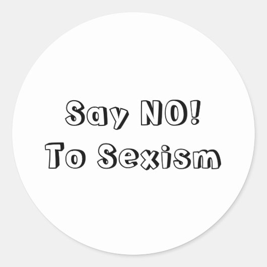 Zeg nee tegen seksisme ronde sticker (Voorkant)