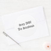 Zeg nee tegen seksisme ronde sticker (Envelop)