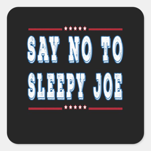 Zeg nee tegen slapende joe vierkante sticker (Voorkant)