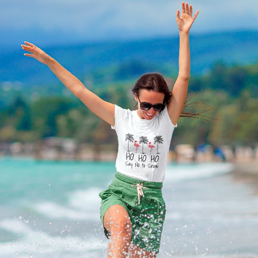 Zeg Nee tegen Sneeuw Grappige Strand Kerst Flaming T-shirt