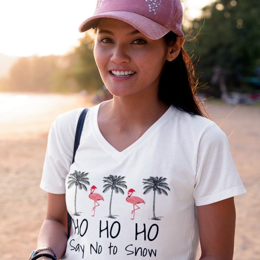 Zeg nee tegen Snow Funny Beach Christmas Flamingo' T-shirt