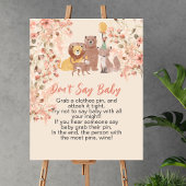 Zeg niet baby boho safari roze pampasgras poster