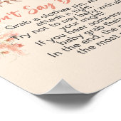 Zeg niet baby boho safari roze pampasgras poster (Hoek)