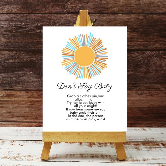 Zeg niet baby Boho Sun Retro Hier komt de zon Poster