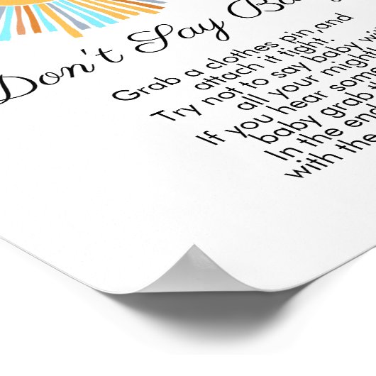 Zeg niet baby Boho Sun Retro Hier komt de zon Poster (Hoek)