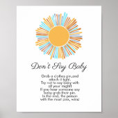 Zeg niet baby Boho Sun Retro Hier komt de zon Poster (Voorkant)