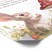 Zeg niet Baby Bunny Baby shower Poster (Hoek)