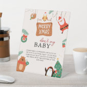 Zeg niet Baby Christmas Santa Baby shower Game Reclamebord Met Voetstuk (Insitu)