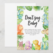 Zeg niet baby Dinosaur Baby shower Game Kaart (Voorkant / Achterkant)