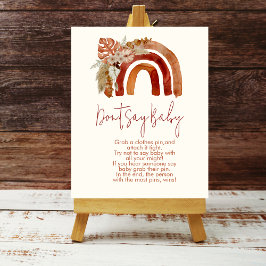 Zeg niet baby earth tone boho waterverf regenboog poster