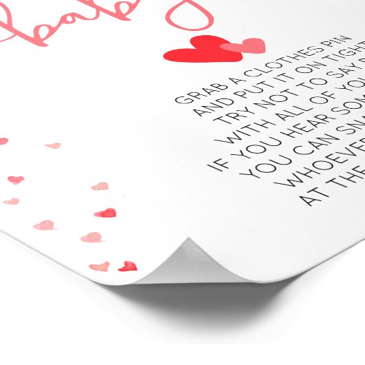 Zeg niet Baby Game Baby shower Sign Digitale Print (Hoek)