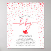 Zeg niet Baby Game Baby shower Sign Digitale Print (Voorkant)