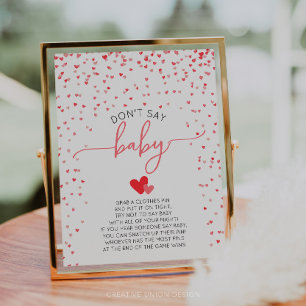 Zeg niet Baby Game Baby shower Sign Digitale Print