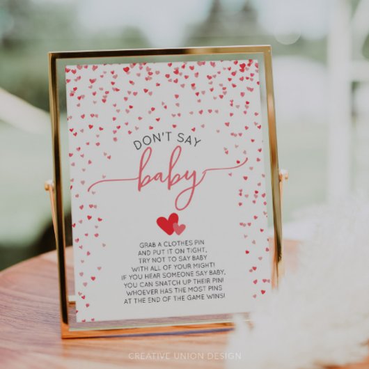 Zeg niet Baby Game Baby shower Sign Digitale Print