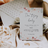 Zeg niet Baby Game, Wildflowers Baby shower Sign, Kaart