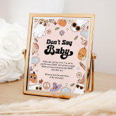 Zeg niet Baby Groovy Halloween Ghost Baby shower Poster
